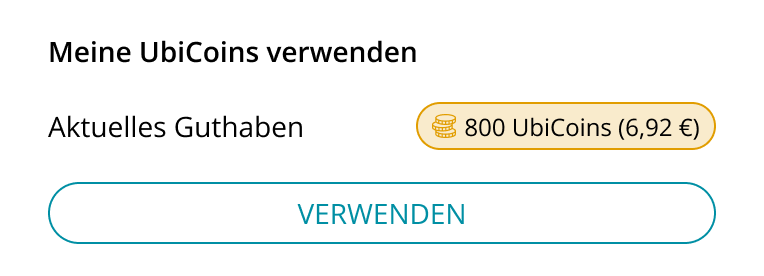 App Ubigi : utiliser mes UbiCoins, solde courant