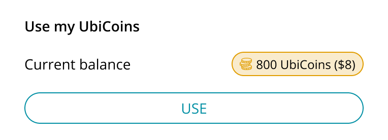 App Ubigi : utiliser mes UbiCoins, solde courant