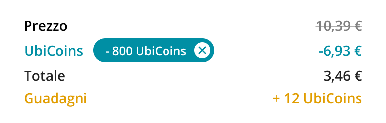 App Ubigi : détail du prix avec remise UbiCoins