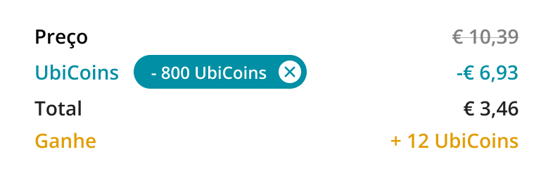 App Ubigi : détail du prix avec remise UbiCoins