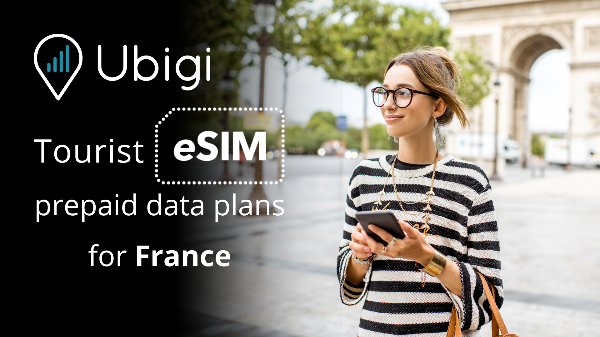Carte SIM prépayée ou eSIM pour les touristes en France. (Ubigi)