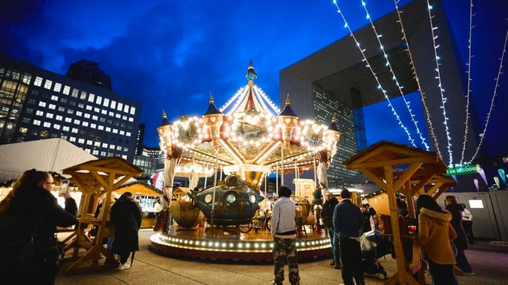 la defense christmas market paris france