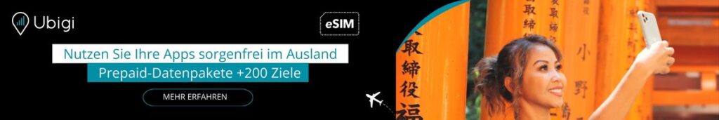 Ubigi Datenpläne für Asien