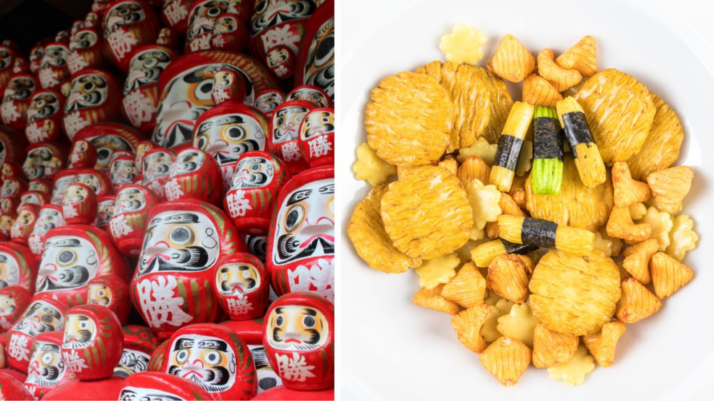 伝統的なおもちゃと地元のお菓子を買う