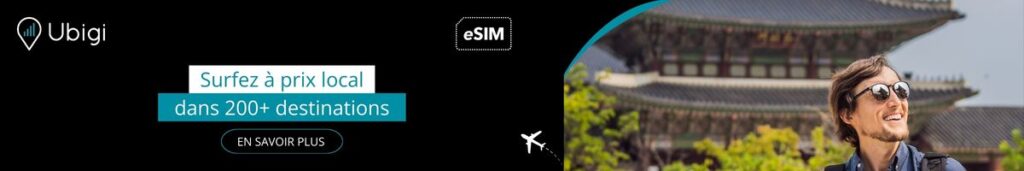 Ubigi esim data plan Coree du Sud