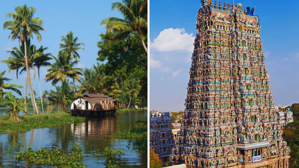 Explore Kerala Backwaters and Temples in Tamil Nadu