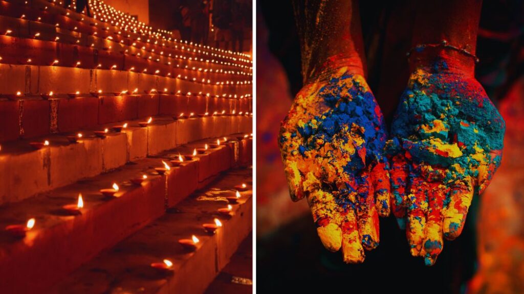 Experience Diwali and Holi in India