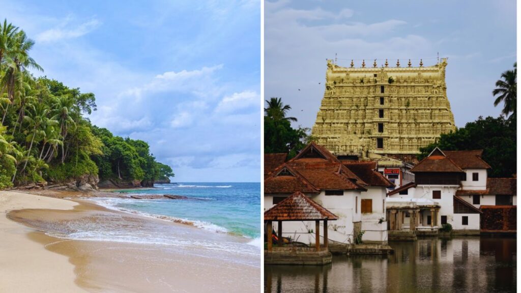 Besuchen Sie Strände und Tempel in Indien