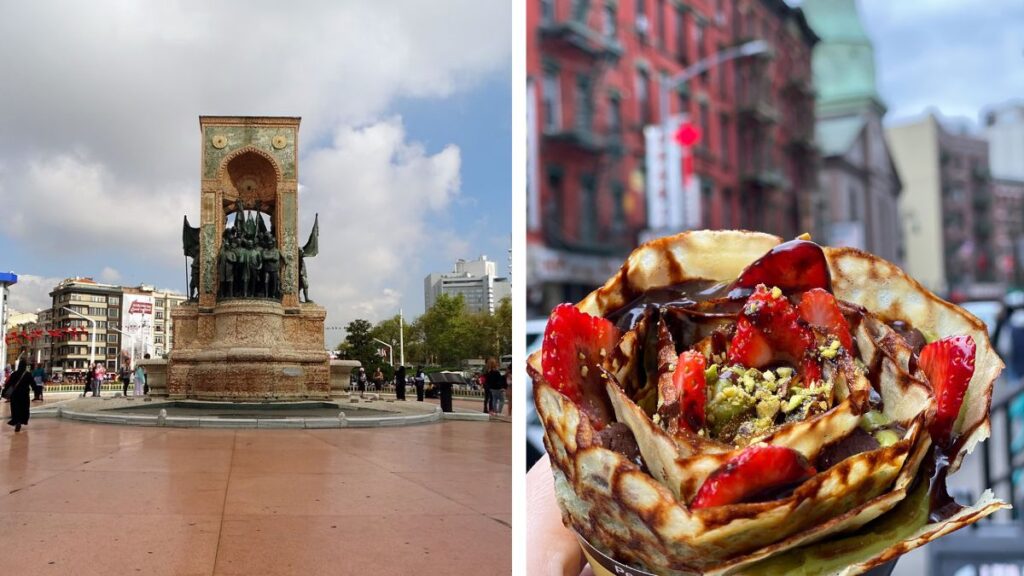 Eat in Istanbul Enjoy Ortakoy Waffles in Taksim square