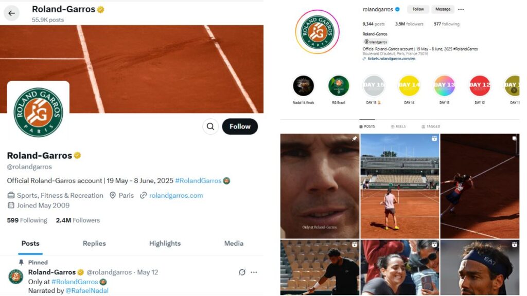 10 erreurs à éviter pour assister à Roland-Garros - Suivez les comptes de médias sociaux pour obtenir des mises à jour en temps réel sur le match.