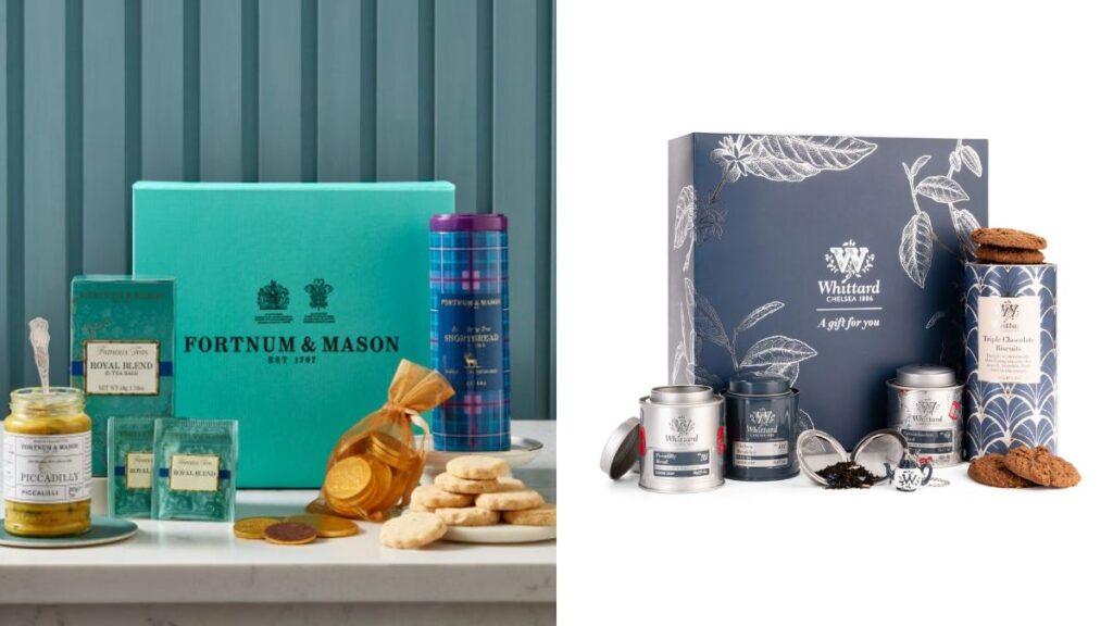 Kauf einer Reihe von Teesorten von Fortnum & Mason und Whittard of Chealsea