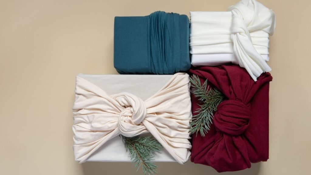 Furoshiki can be used for gift wrapping, scarves or lunch bag wrap