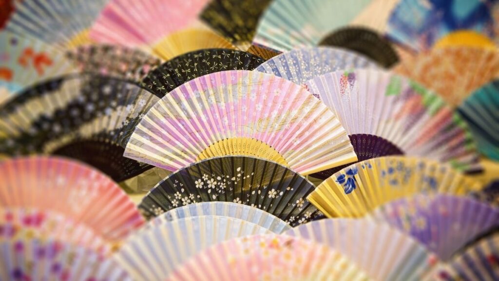 Japanese folding fans are a popular souvenir