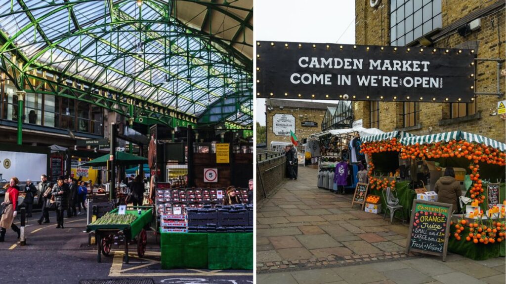 Entdecken Sie den Borough Market für kulinarische Geschenke und den Camden Market für Vintage-Kleidung.