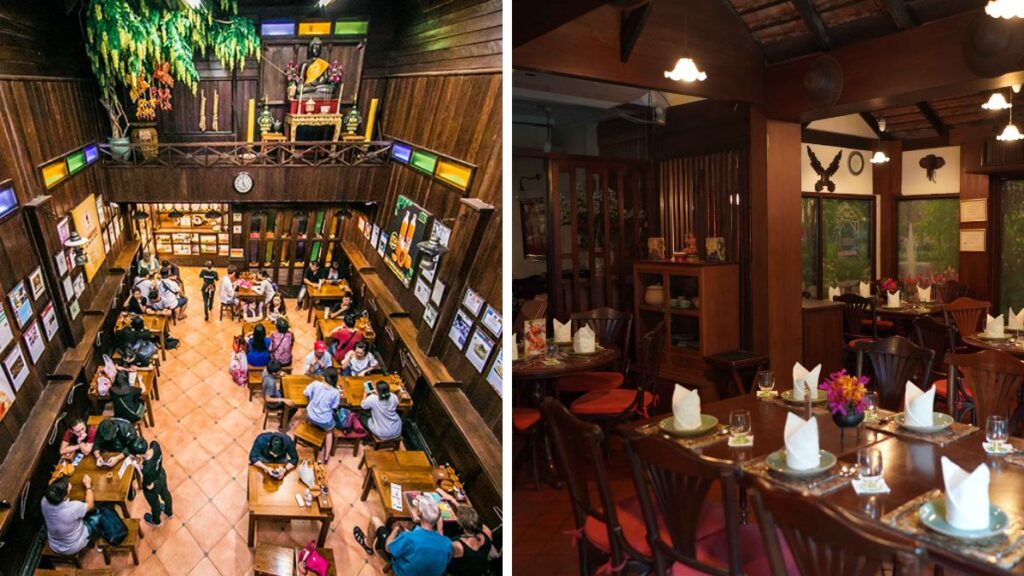 Explore Thip Samai and Baan Khanitha for smoky noodles and fancy experience.