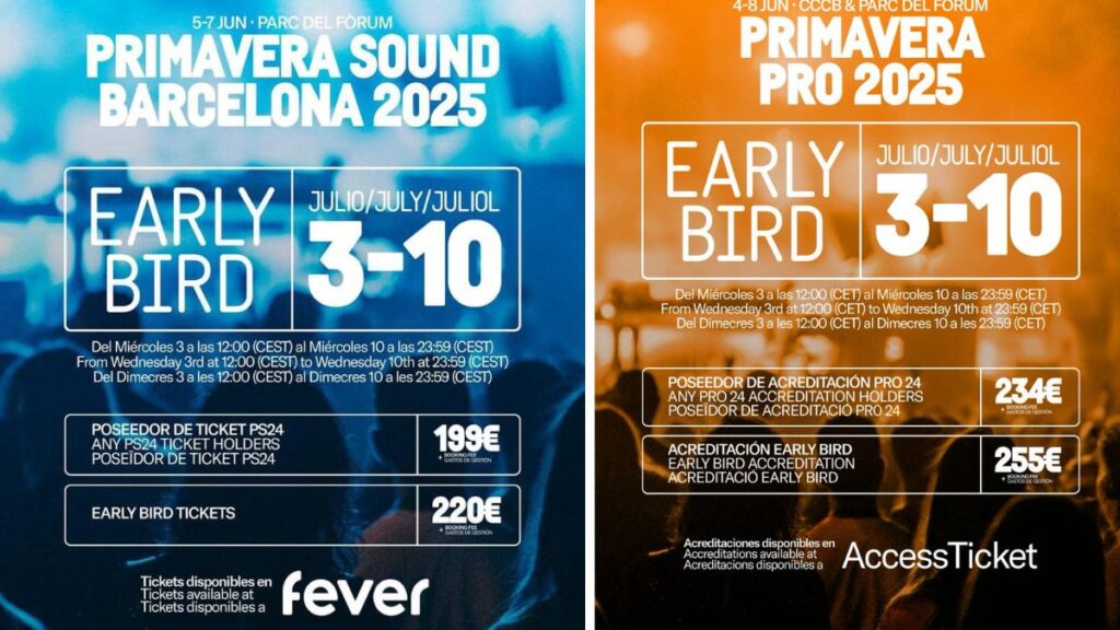 10 erreurs à éviter au festival Primavera Sound - Achetez vos billets à l'avance pour éviter de payer un supplément
