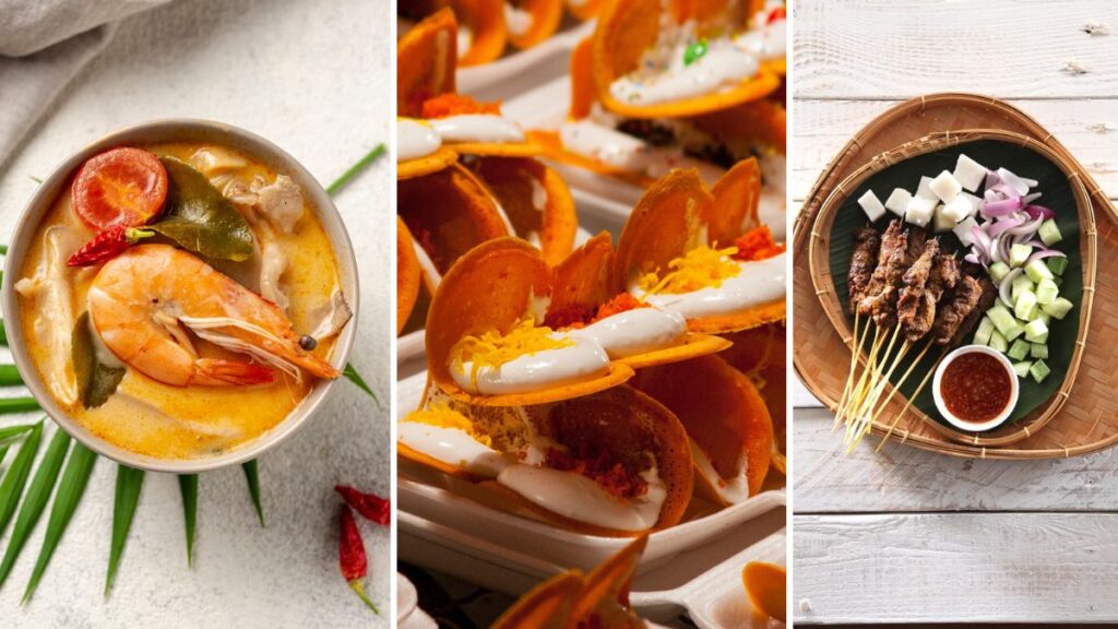Bangkok delicacies such as Tom Yum Soup, Khanom Bueang and Moo ping