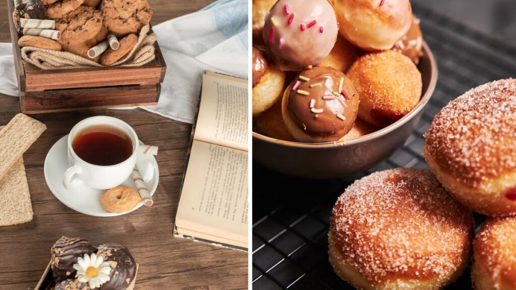 Genießen Sie Leckerbissen wie traditionelles Gebäck, Tee und Süßigkeiten