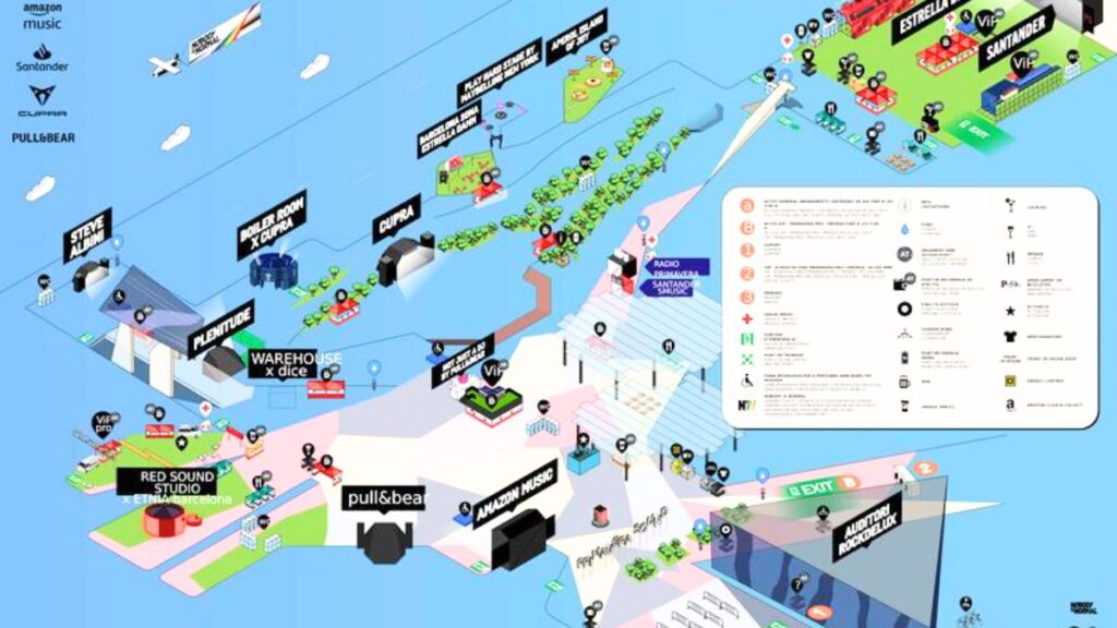 10 erreurs à éviter au Primavera Sound Festival - Utilisez la carte du festival pour éviter de vous retrouver dans une ambiance décontractée.