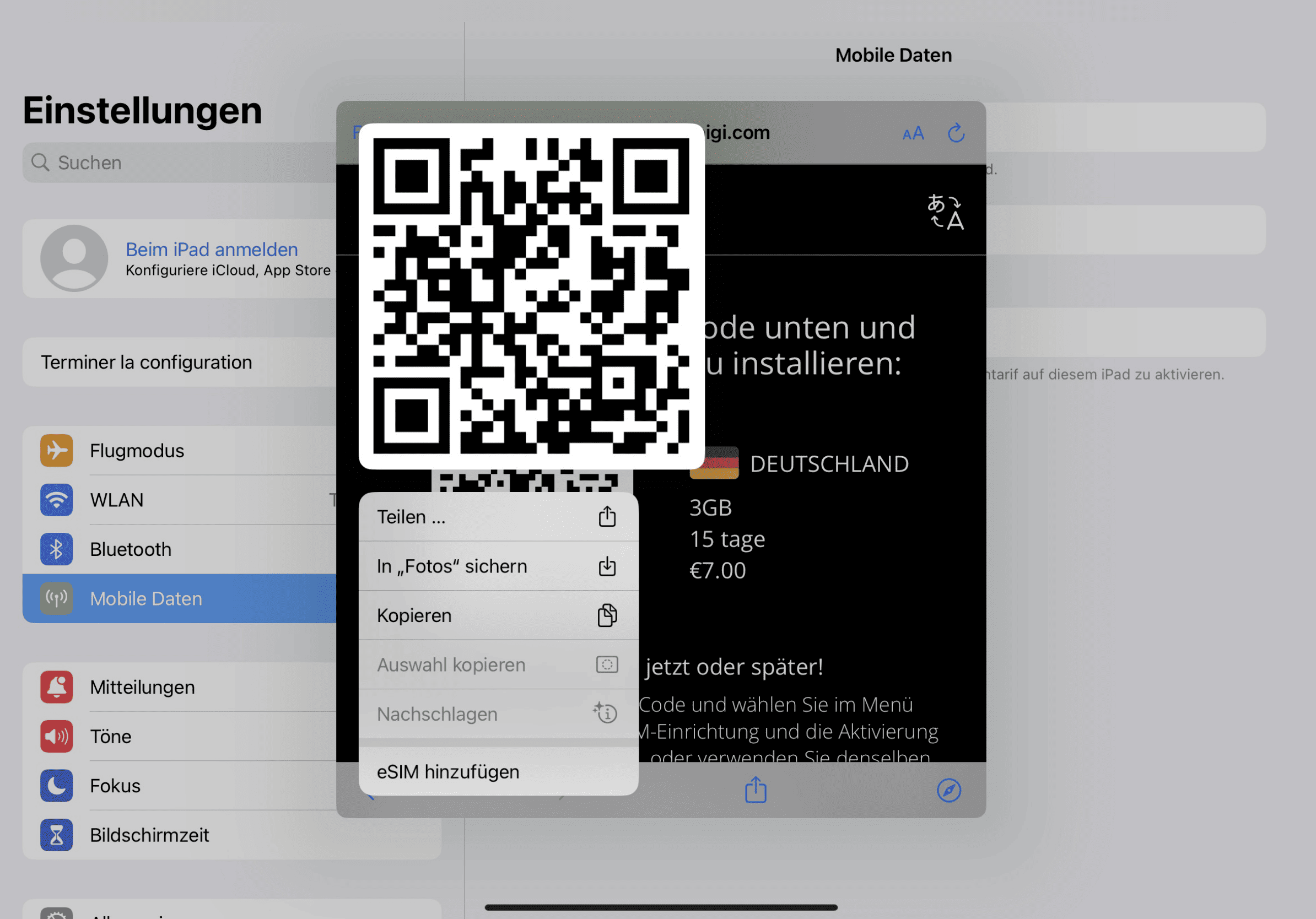 Step 3 - eSIM tutorial