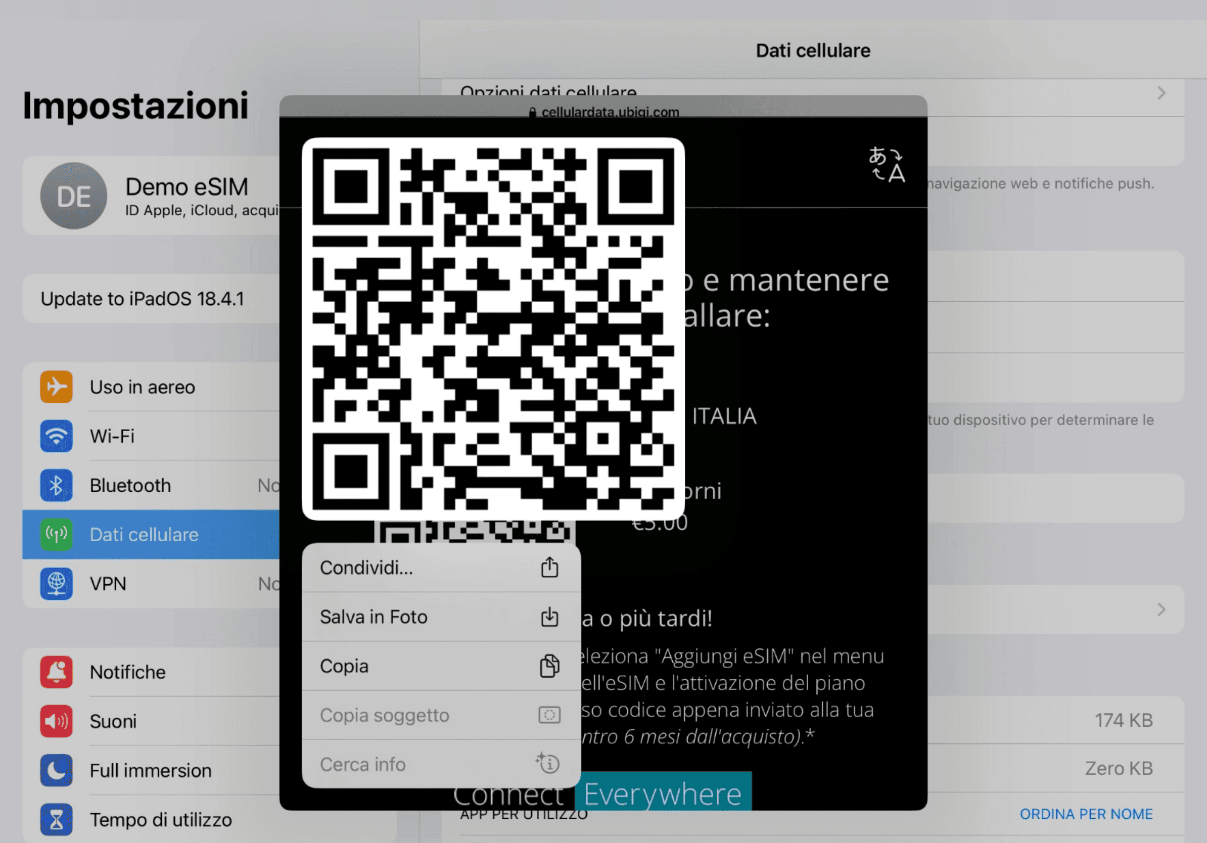 Step 3 - eSIM tutorial