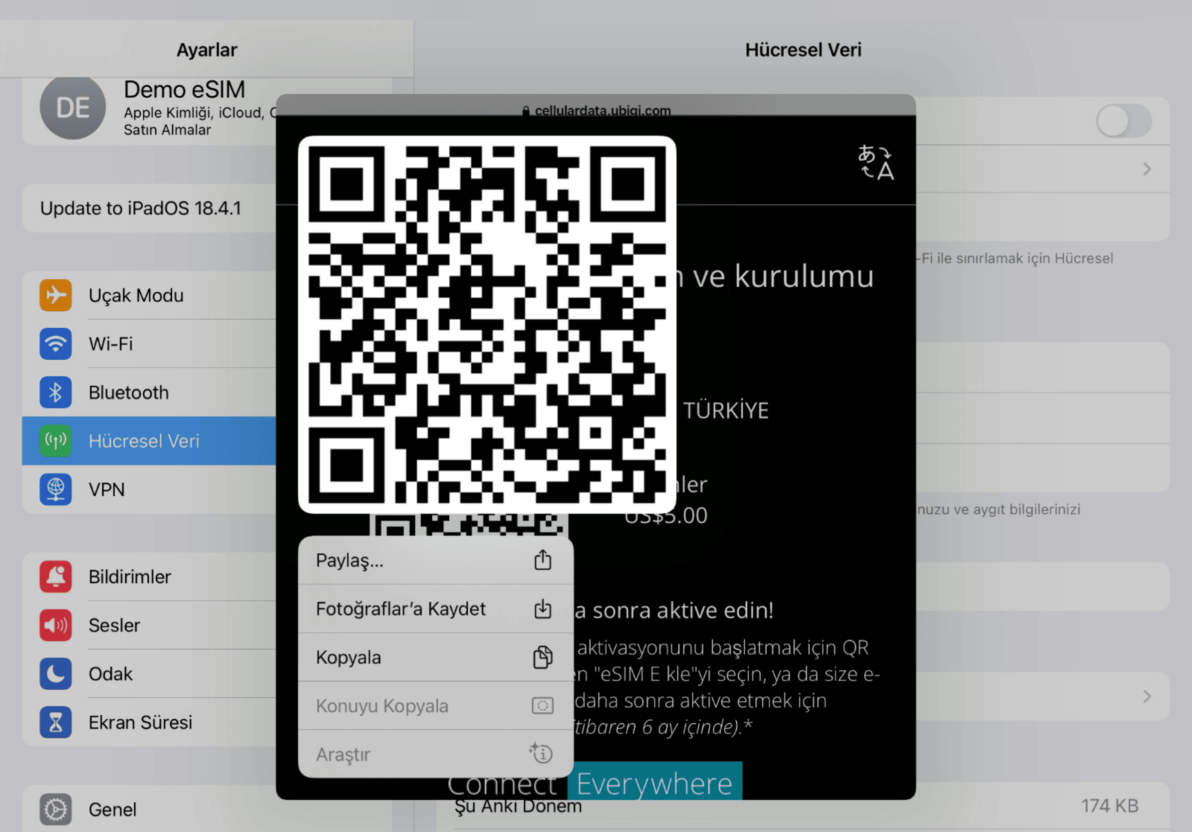 Step 3 - eSIM tutorial