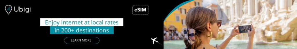 Book your eSIM data plan with Ubigi