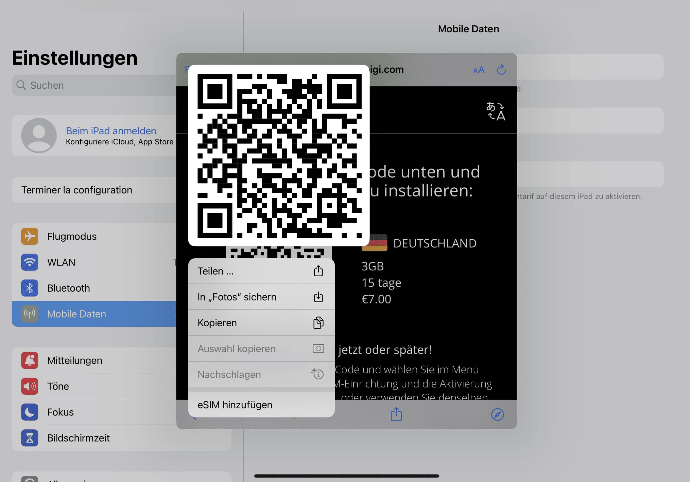 Step 3 - eSIM tutorial