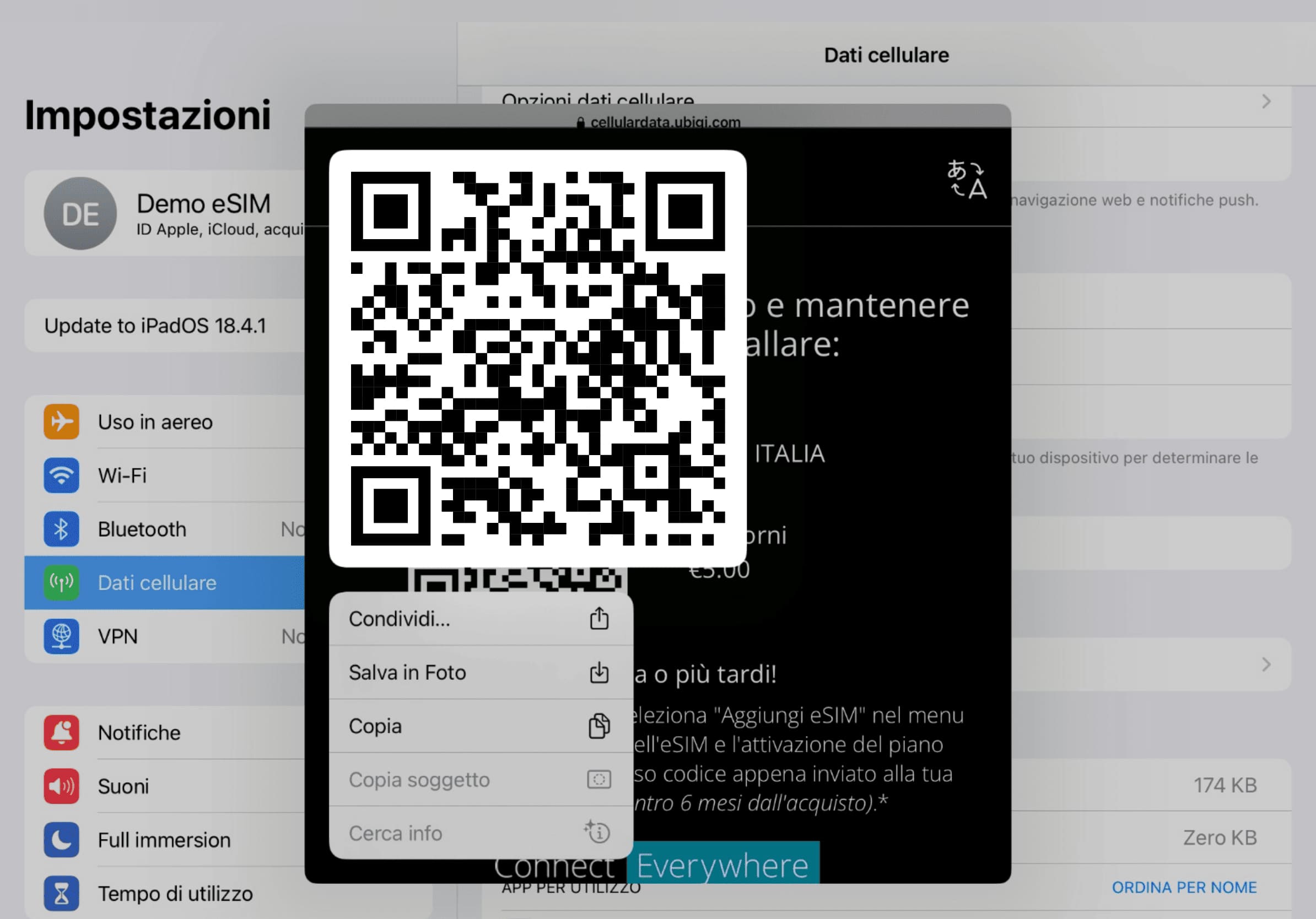 Step 3 - eSIM tutorial