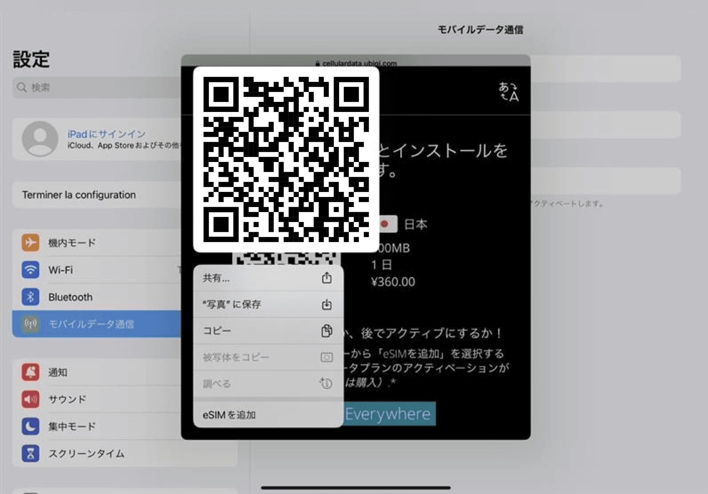 Step 3 - eSIM tutorial
