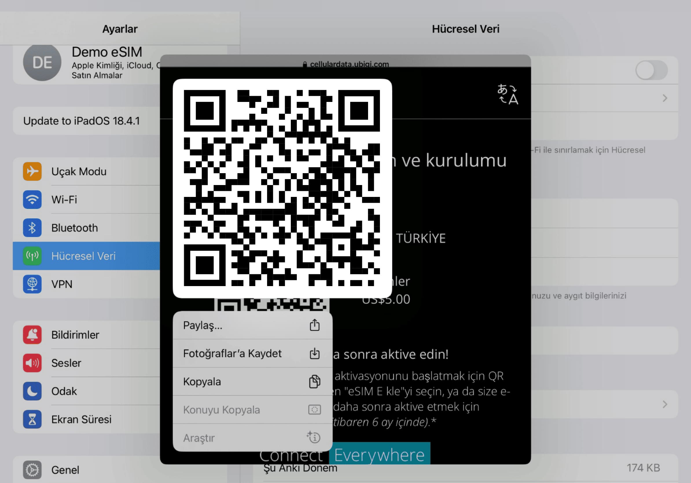 Step 3 - eSIM tutorial