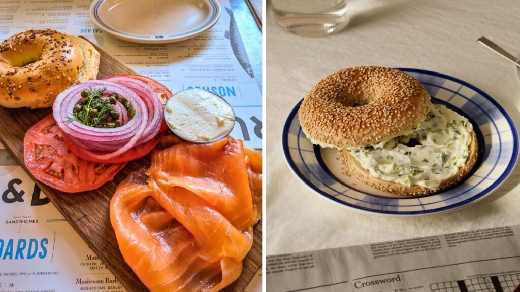 Essayez les bagels classiques et les bagels au saumon fumé chez Russ & Daugthers et H&H bagels.