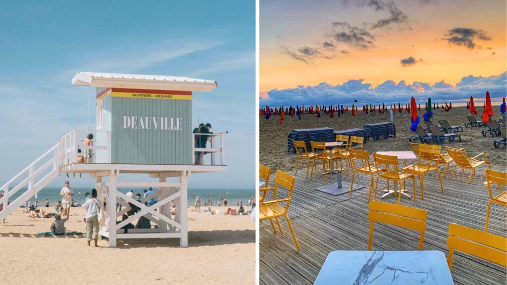 Deauville beach in Normandy is a popular tourist attraction