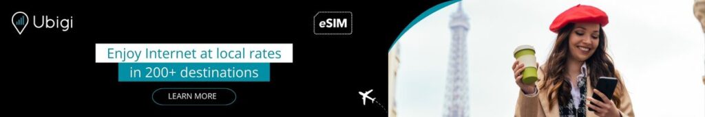 Book your eSIM data plan with Ubigi