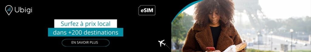 Réservez votre forfait Internet eSIM avec Ubigi pour la France
