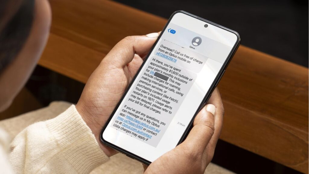 Roaming charges notification from a carrier