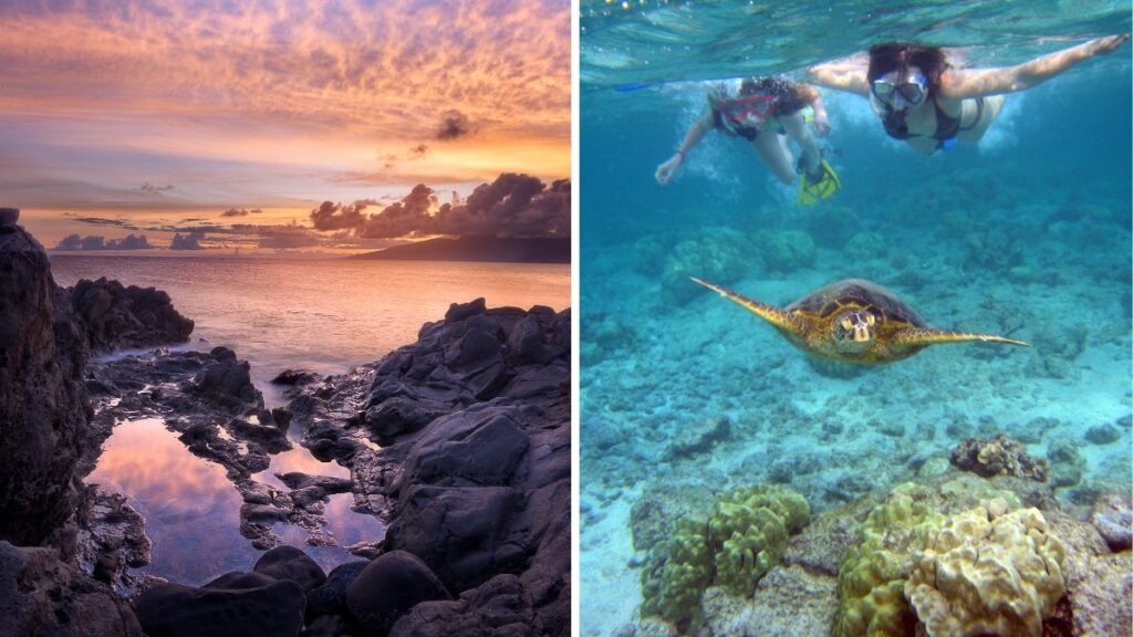 Kapalua Bay is perfect for snorkeling and watching sunsets