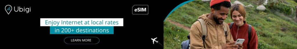 Book your eSIM data plan with Ubigi for your next trip