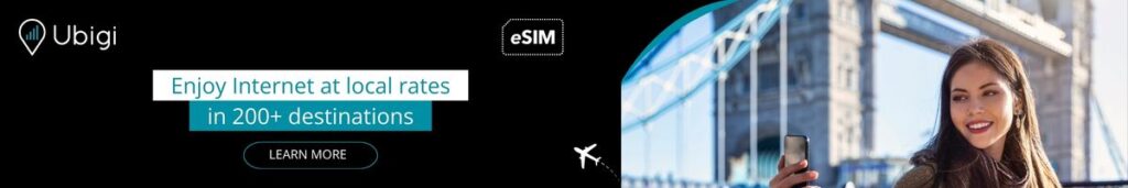 Book your eSIM data plan with Ubigi