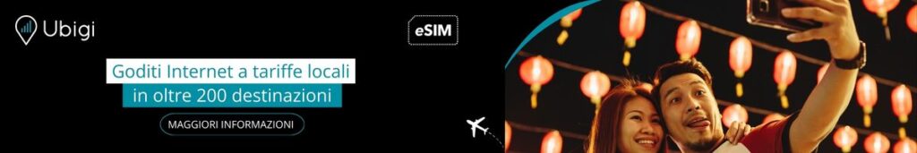 Prenota il tuo piano dati eSIM con Ubigi