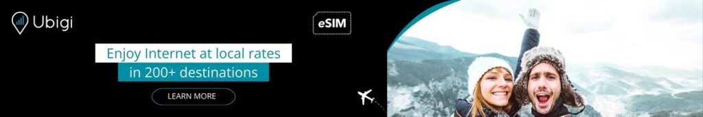 Book your eSIM data plan with Ubigi