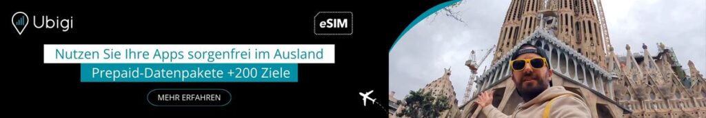 Wählen Sie Ubigi eSIM für Spanien