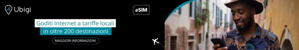 Prenota il tuo piano dati eSIM con Ubigi per l'Italia