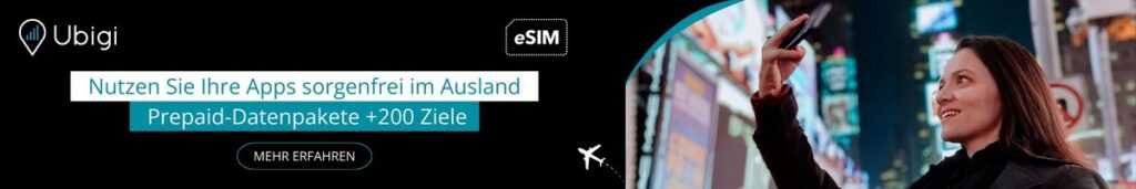Vorausplanen mit Ubigi eSIM-Datenplänen