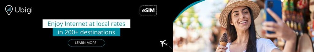 Stay connected in over 200 destinations with Ubigi eSIM data plans
