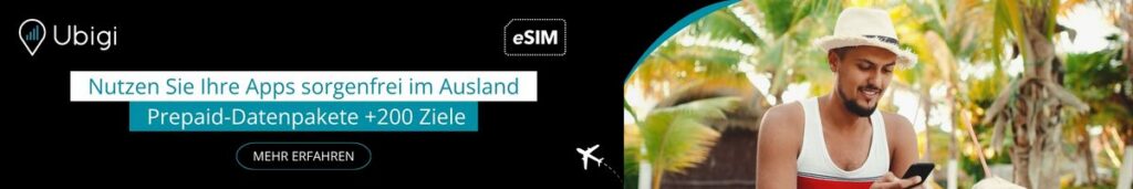 Für eine stressfreie Reise, planen Sie im Voraus mit Ubigi eSIM Datentarifen