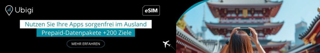 Holen Sie sich Ihre Ubigi-eSIM