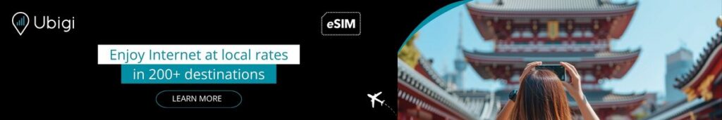 Stay connected durng your trip with a Ubigi eSIM