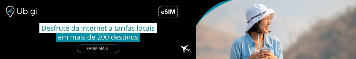 Fique conectado durante sua viagem com o eSIM da Ubigi